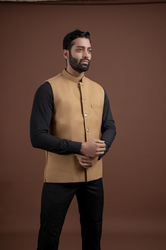 PLAIN BROWN NEHRU JACKET