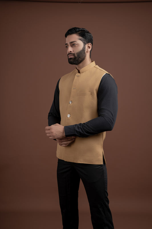 PLAIN BROWN NEHRU JACKET