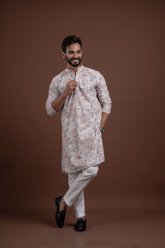 PRINTED DIGITAL WAFFEL KURTA