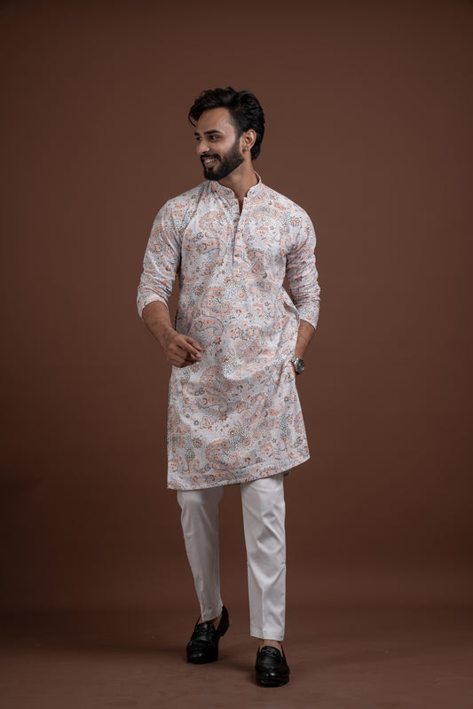 PRINTED DIGITAL WAFFEL KURTA