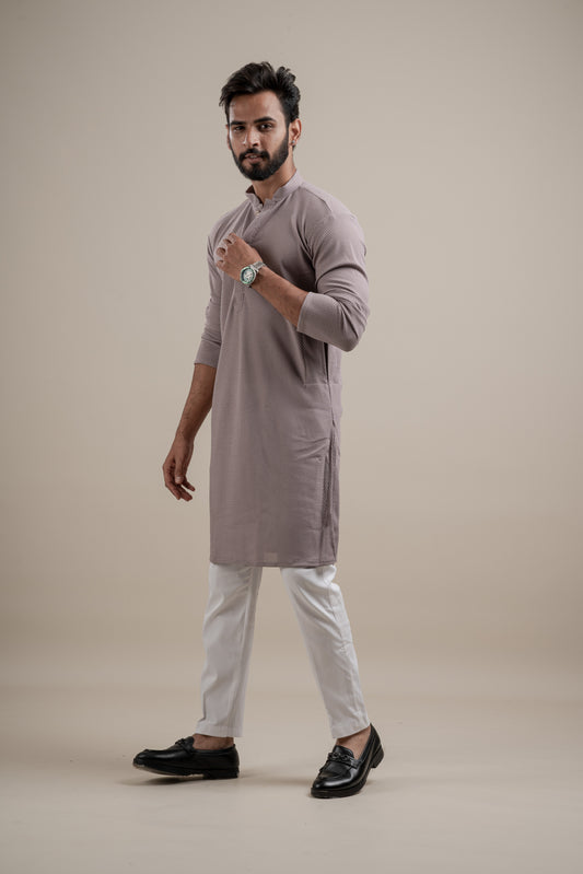 PLAIN ULTRA STRECHY LAVENDER KURTA